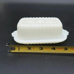 1950'S Hazel Atlas White Milk Glass Half 1/2 Stick Butter Dish and Lid